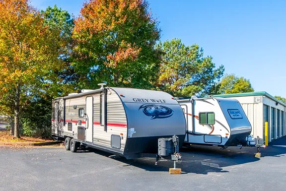RV and trailer storage parking near outdoor storage units